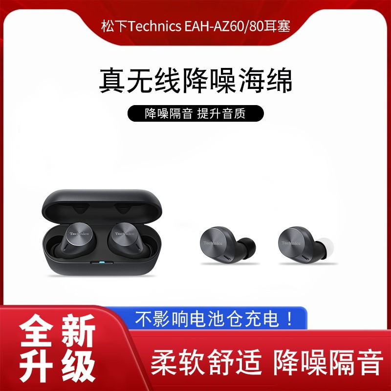 Panasonic鬆下EAH-AZ80耳塞保護套記憶海綿防滑鬆下AZ60運動耳帽