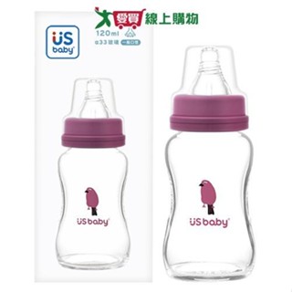 優生 真母感玻璃瓶 一般口徑 S120ml-朱雀 臺灣製 超耐熱玻璃 人體工學 透過8大重金屬檢驗 抗化學侵蝕【愛買】