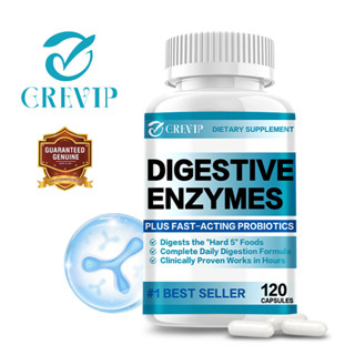 GREVIP 消化酵素補充劑 -含益生元和益生菌，緩解💯腹脹，非轉基因，60/120粒