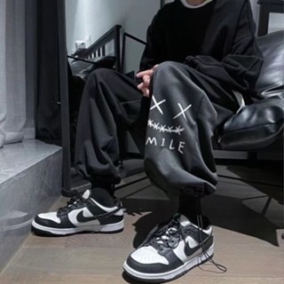 🔥48H出貨 M-8XL 韓版時尚寬鬆寬褲 大尺碼長褲男 男生束口運動褲 鬆緊腰抽繩綁帶慢跑褲 大尺碼縮口褲