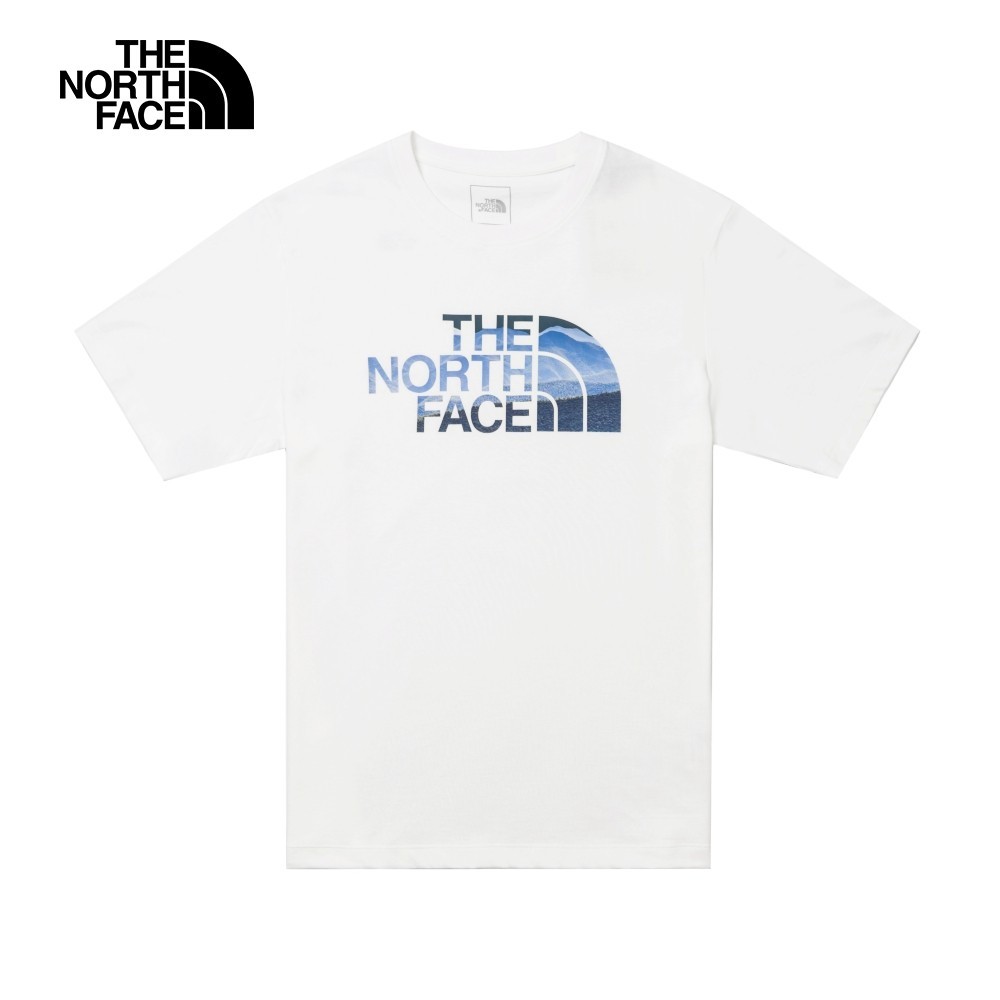 The North Face北面男款白色純棉品牌風景LOGO寬鬆短袖T恤｜88GMFN4