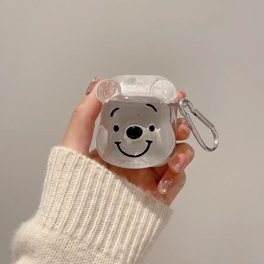 可愛的小熊維尼 Inpods 12 TWS 耳機藍牙可愛矽膠套無線耳機適用於 Airpods 1/2/3 Pro