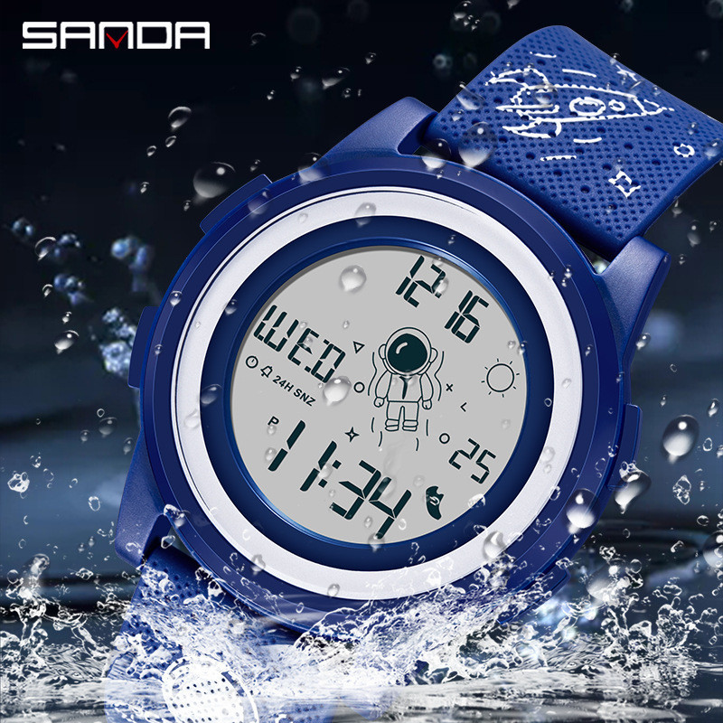 Sanda Astro電子表運動手錶時尚潮流防水夜光個性錶盤手錶