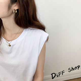 【現貨速發】 【DIFF】韓版寬鬆素色無袖上衣 短袖上衣 短袖t恤 女裝 顯瘦上衣 衣服 寬鬆上衣 素T 背心 小可愛【