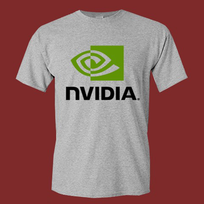 Nvidia Geforce 男士灰色 T 恤尺碼 S-5XL