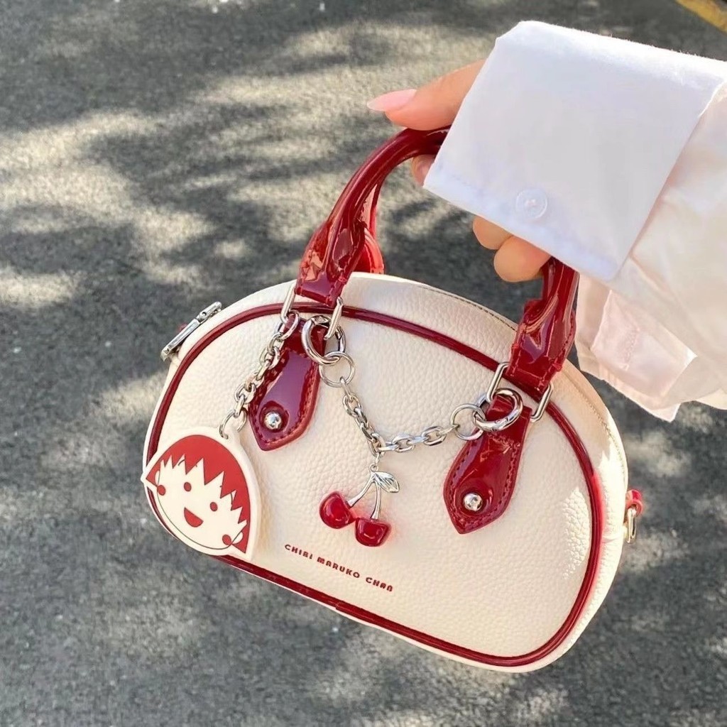 新款櫻桃小丸子小圓包手提包包女夏季流行斜背包