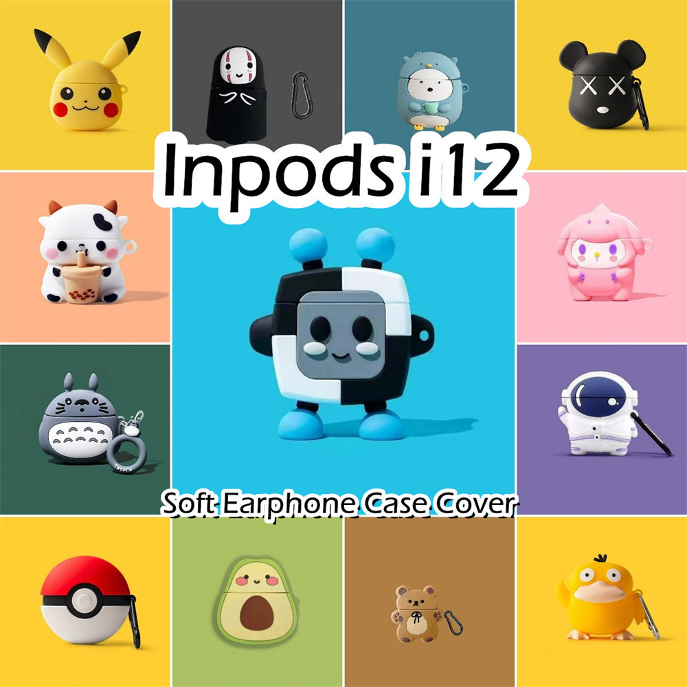 【imamura】適用於Inpods I12 Case創意卡通系列軟矽膠耳機套外殼保護套NO.2