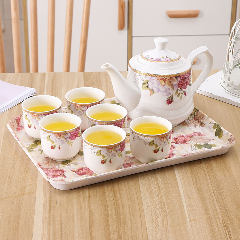 陶瓷茶具套裝家用茶壺茶杯配托盤耐熱水具大容量歐式泡茶壺包郵