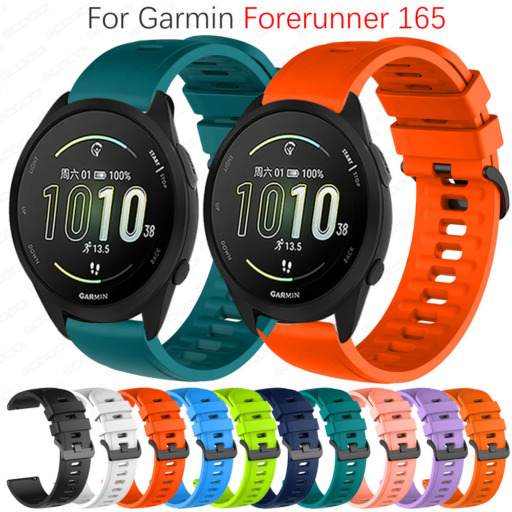 新的! Garmin Forerunner 165 / 165 音樂矽膠錶帶軟矽膠頸帶
