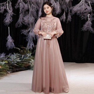 大尺碼禮服 伴娘服大尺碼 晚禮服 伴娘服 大尺碼伴娘服女 孩微胖mm 保守 顯瘦姐妹 200斤藝考晚禮服 高階秋百搭必備
