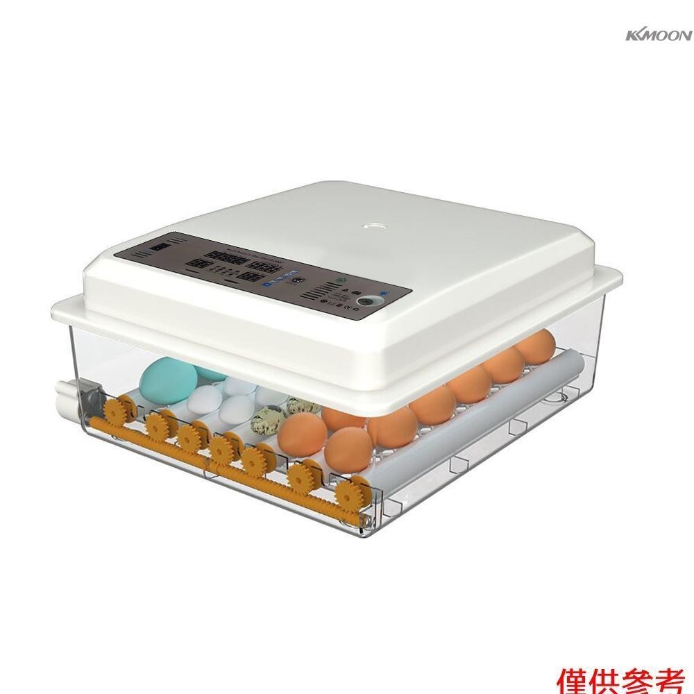 雞蛋孵化器 48 個雞蛋家用數字家禽孵化機 110V/12V 雙電源帶溫度控制自動雞蛋翻斗 LED 蠟燭,適用於家庭農場