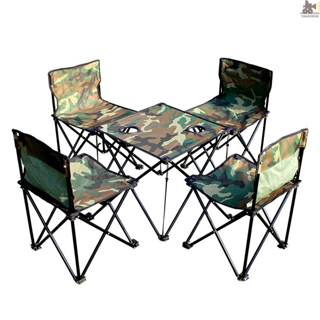 Snew 野營便攜式折疊桌椅套裝,適合野餐遠足野營旅行