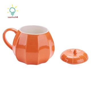 馬克杯南瓜杯帶蓋 - 陶瓷裝飾品裝飾咖啡杯大可愛秋季裝飾杯茶杯 - 生日禮物創意