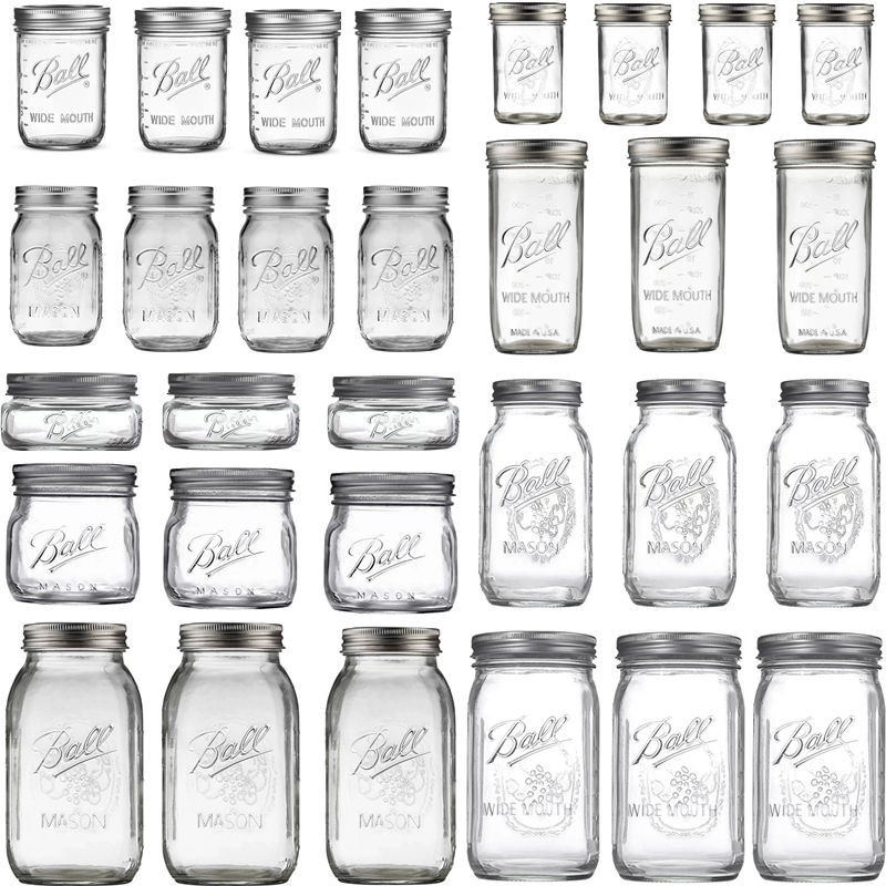 ★梅森瓶分體蓋★現貨 Ball Mason Jar美式梅森罐玻璃透明冷萃瓶刻度便攜隔夜燕麥奶昔杯