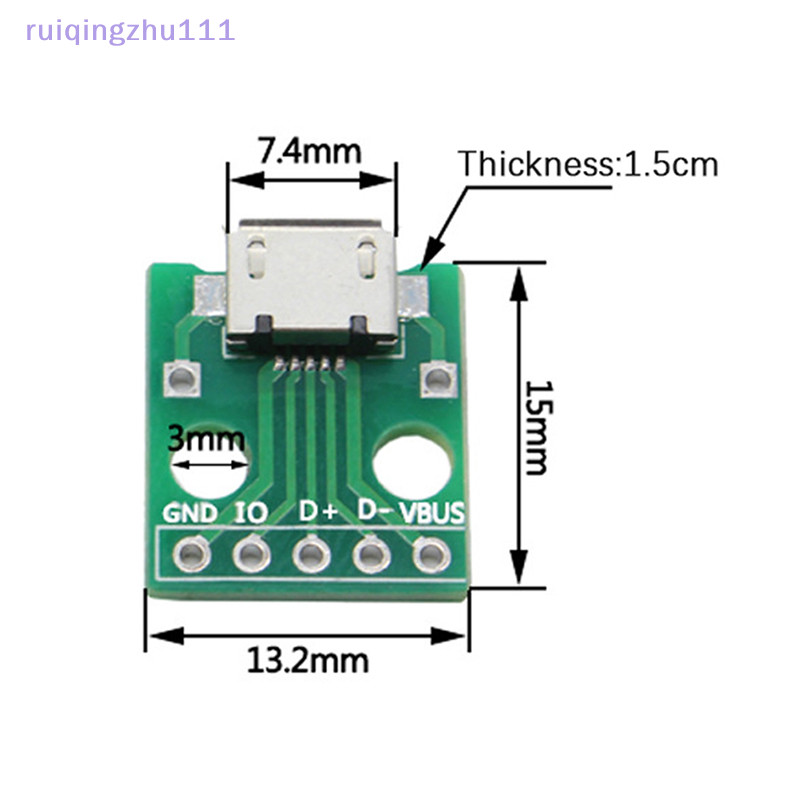 【ruiqingzhu】 Type-c Micro USB 轉 DIP 適配器母連接器 B 型 PCB 轉換器麵包板 U