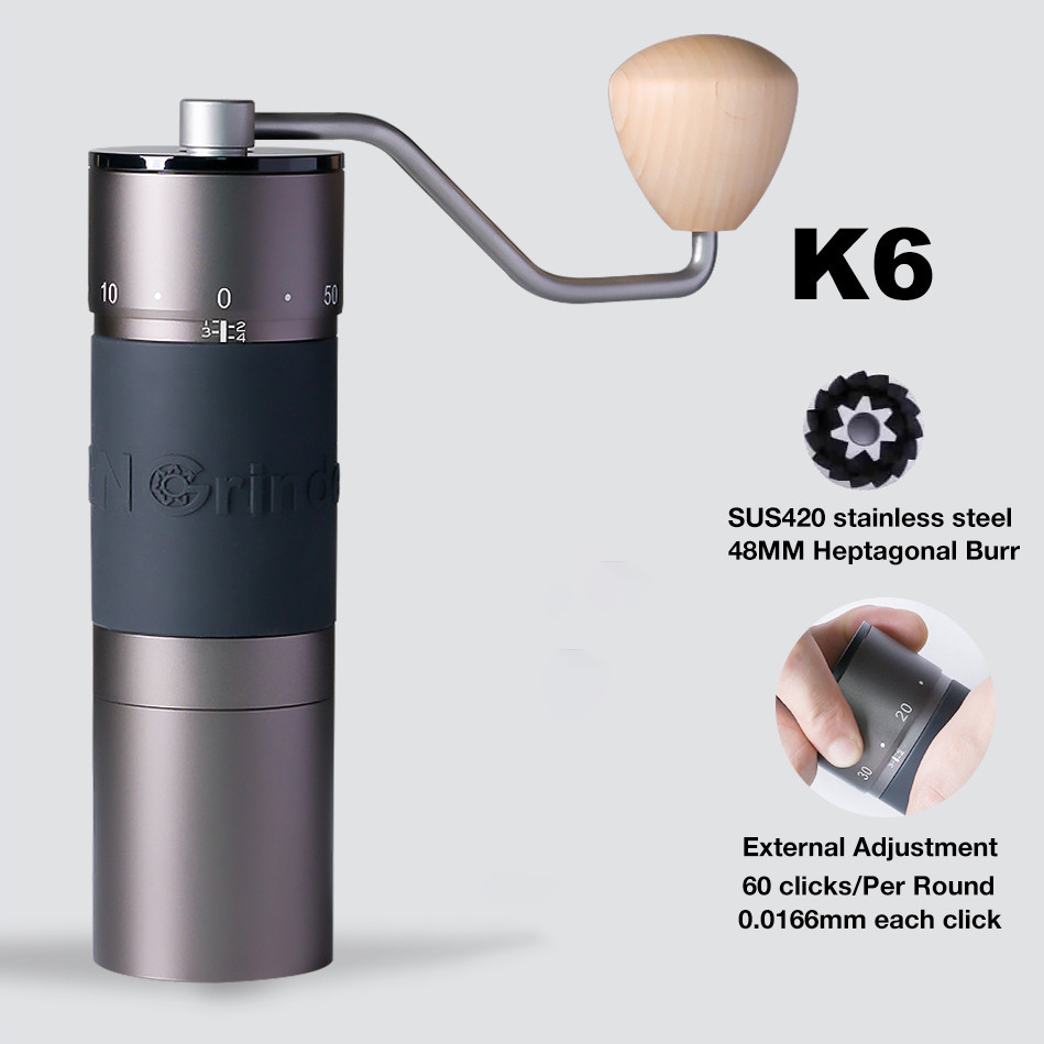 Kingrinder K2 / K4 / K6 手動咖啡研磨機便攜式手磨機 48mm SUS420 不銹鋼毛刺研磨 ко