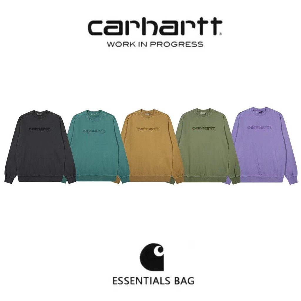 Carhartt  歐美潮牌水洗重工卡哈T 經典款字母刺繡男女寬鬆帽衫衛衣