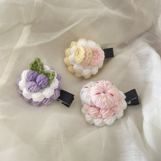 ✨DIY商品✨蛋糕鈎織純手工成品可愛毛綫編織兒童髮飾髮夾奶油頭飾髮卡超萌