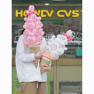 Diy花束冰淇淋錐氣球花束材料情人節禮物