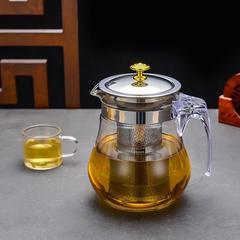 玻璃茶具 玻璃茶壺💫 玻璃茶海 耐熱玻璃壺  加厚玻璃茶壺耐高溫防爆花茶壺不鏽鋼內膽過濾飄逸杯家用茶具套裝