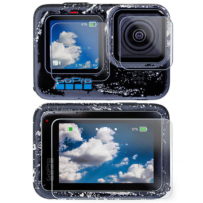 MAXCAM適用gopro hero12 11 10 9 8 7 6 black鏡頭鋼化膜狗gopro12螢幕玻璃防刮高