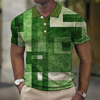 男士 Polo 衫彩色格子圖案服裝超大款休閒短袖 T 恤夏季原宿上衣街頭復古襯衫