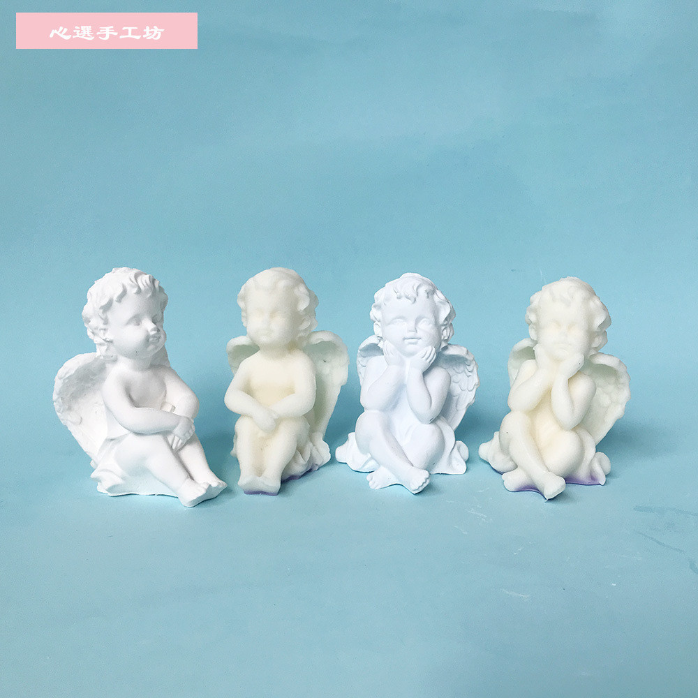 DIY手作模具 石膏 水泥 蠟燭模具3D天使蠟燭矽膠模具歐式小天使寶寶擺件香薰樹脂創意滴膠3D矽膠模居家裝飾擺件手作模具