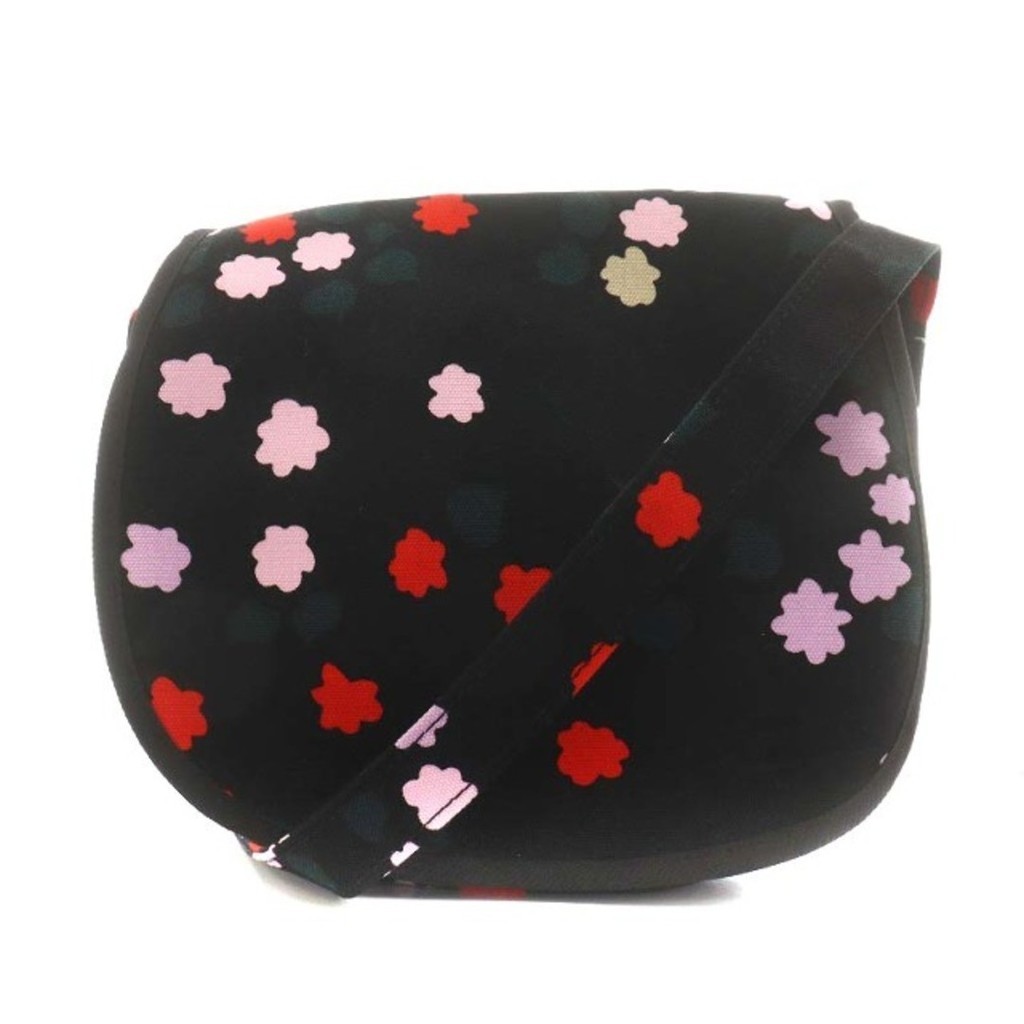 芬蘭 Marimekko PINK肩背包 側肩包 斜背小包帆布 粉色 花紋 黑色 紅色 日本直送 二手