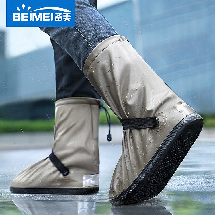 男女通用雨鞋套PVC戶外旅遊高筒鞋套 雨天防水防滑鞋套 矽膠防雨靴套