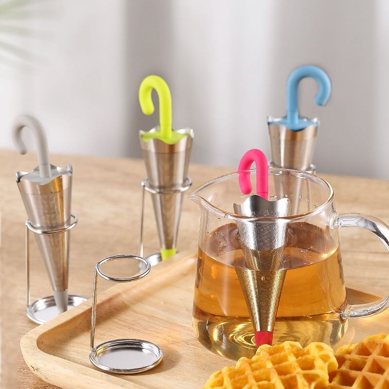 «茶漏» 現貨 新款創意雨傘 茶濾 家用 茶濾 器茶葉 過濾器 矽膠 茶漏 茶具矽膠泡茶器
