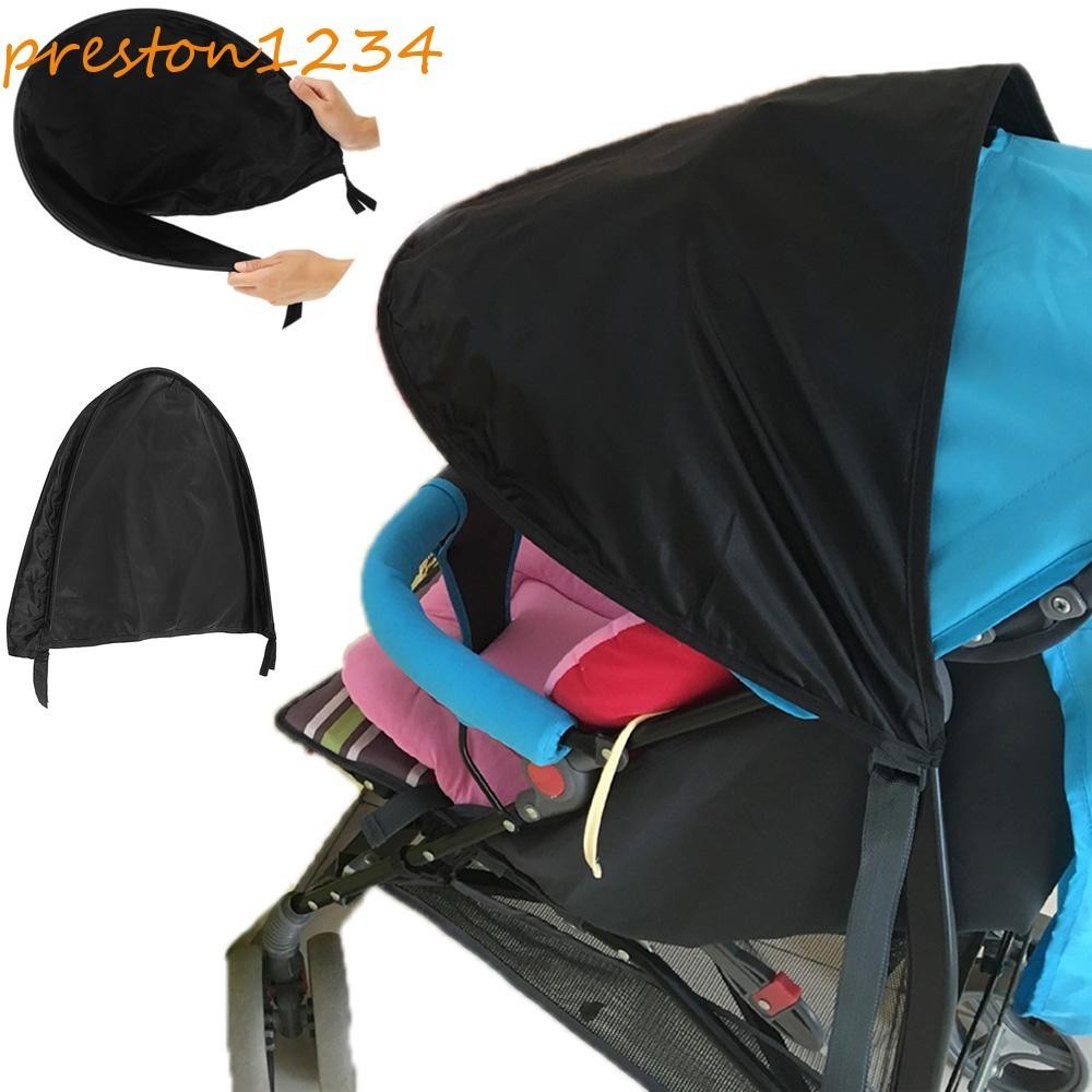 PRESTON嬰兒車遮陽板天蓬嬰兒防護罩黑色防風防塵罩嬰兒車配件