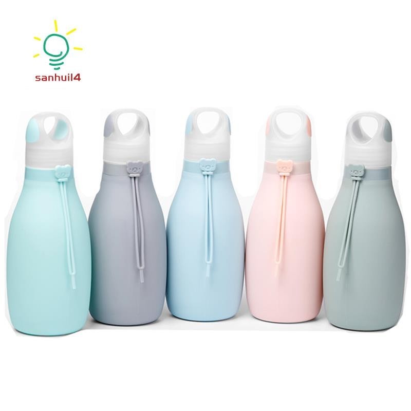 折疊矽膠水瓶可折疊兒童水瓶戶外運動防漏水瓶