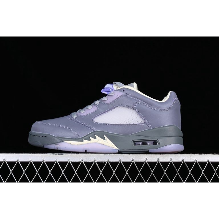Air Jordan 5 Low 靛藍霧霾/火紅金屬銀籃球鞋