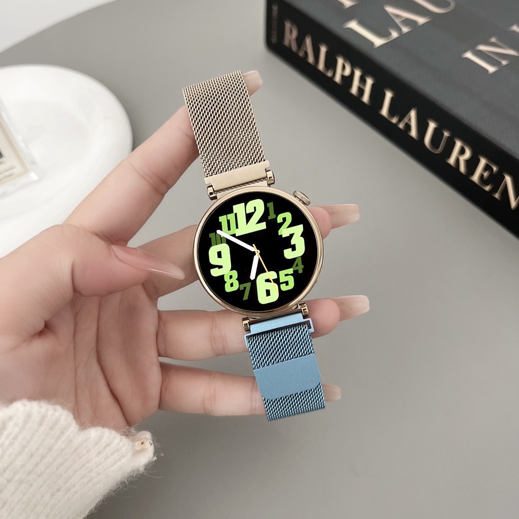 適用於18mm錶帶 漸變磁吸金屬錶帶 適用於Huawei GT4/Watch 1/B5