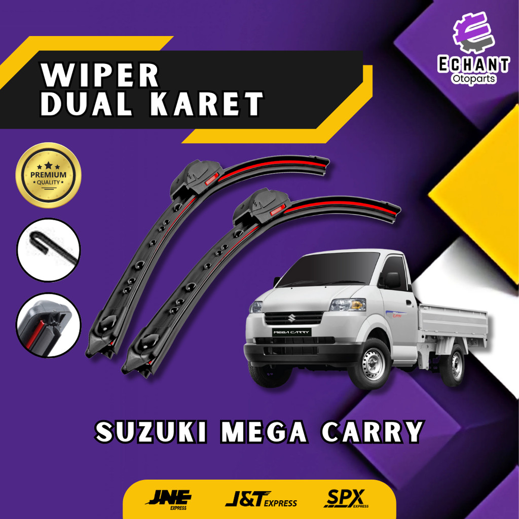 SUZUKI 鈴木 Mega Carry 皮卡汽車雨刮器無框雙橡膠模型 1 套左右
