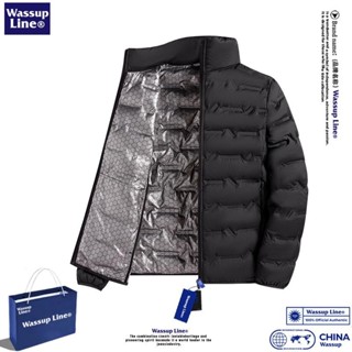 登山服#登山衣 衝鋒衣外套 防水外套 防風外套 石墨烯羽絨服男款冬季輕薄保暖立領衝鋒衣內膽貼身薄款白鴨絨外套