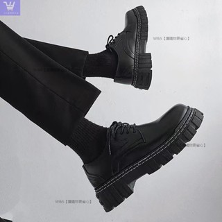 W&S家（熱賣）皮鞋男 休閒皮鞋 韓國黑皮鞋 小皮鞋 厚底 英倫 增高 馬汀 休閒 穿搭 潮流 英倫風皮鞋