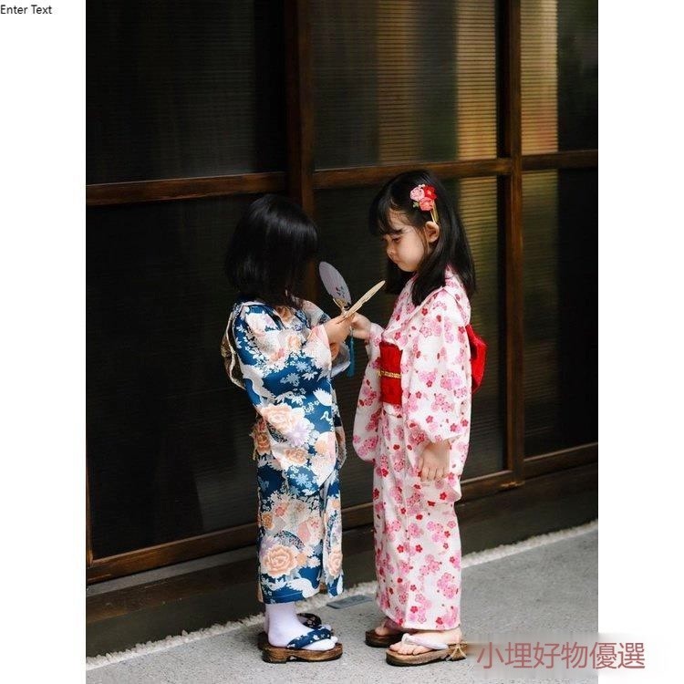 臺灣熱賣~女童和服 兒童日式浴袍 神明少女和服 日式和服 浴衣 日本木屐 櫻花套裝  寶寶套裝 和服