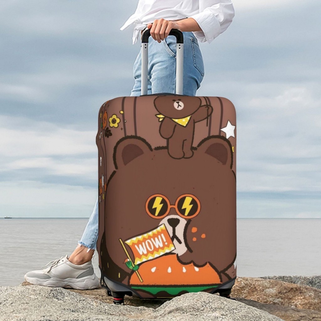 Line Friends 旅行箱保護套彈性保護可水洗行李套適用於 18-32 英寸