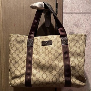 GUCCI 古馳 托特包 200047 GG Supreme 付袋子 皮革 PVC 日本直送 二手