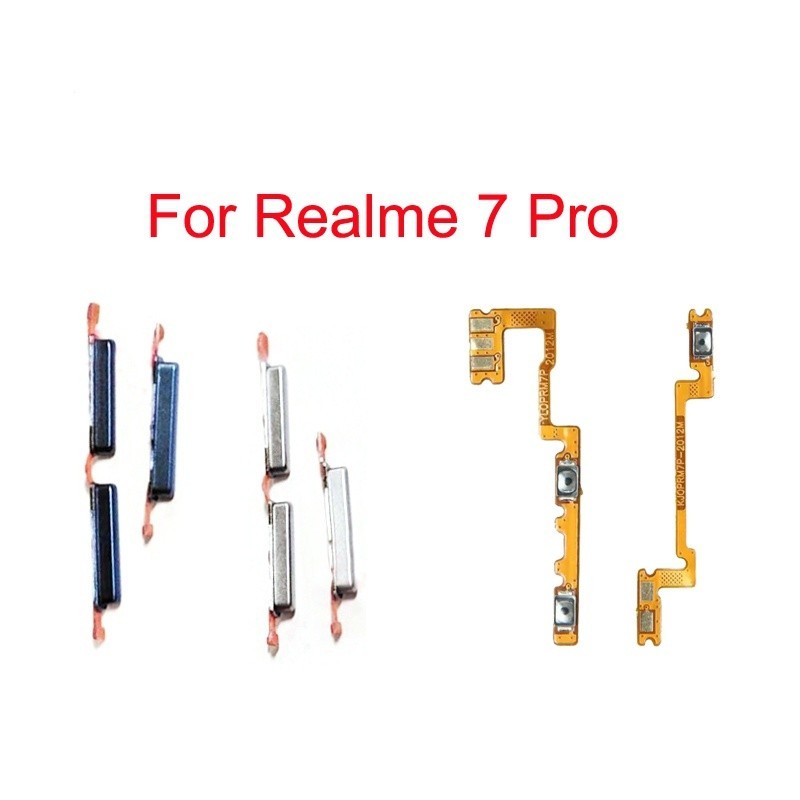 適用於 Realme 7 Pro 的電源開關按鈕 Flex 和 Out 側面音量調高調低按鈕 Flex