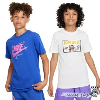 Nike 童裝 大童 短袖上衣 藍/白 FD3188-480/FD3964-100