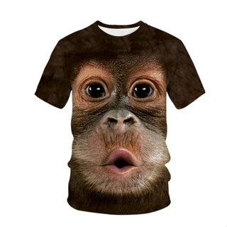 最新有趣的 T 恤 Monkey Gorilla 3D 列印街頭服飾男士女士動物時尚 T 恤嘻哈 T 恤上衣兒童男孩衣服
