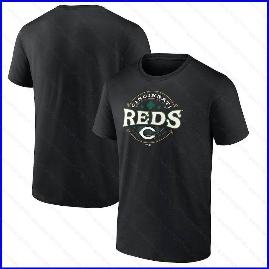 下午 2024 年 MLB 辛辛那提紅人隊球衣聖帕特里克節短袖 T 恤運動 T 恤加大碼球迷版