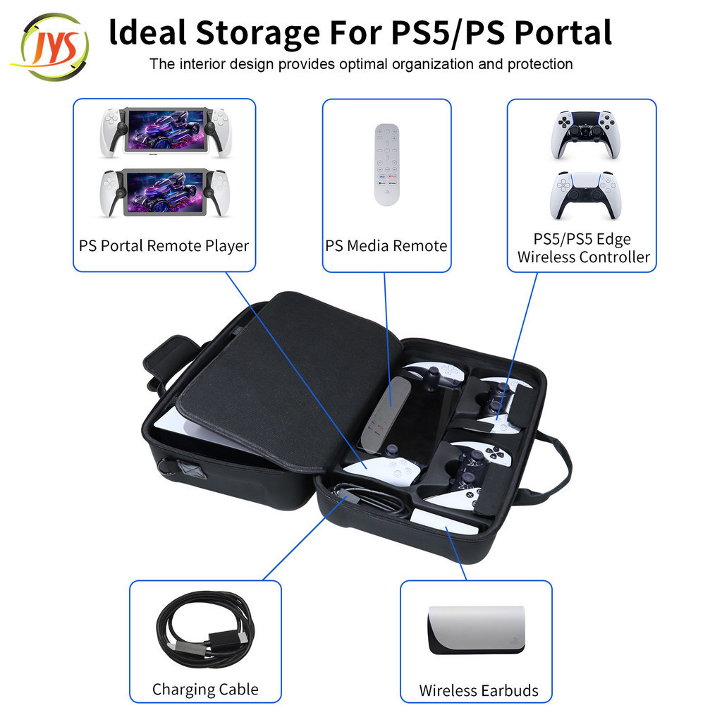 JYS PS5 Slim主機/Portal掌機收納包存儲包兼容PS5Slim數字光驅版