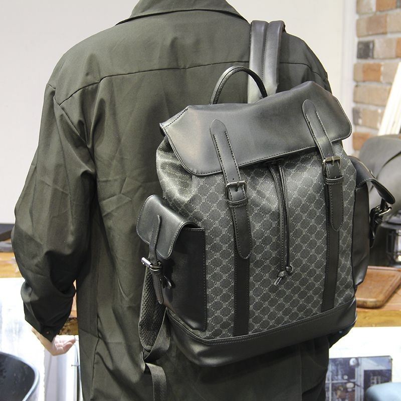 【Porter】男後背包歐美時尚格子背包戶外大容量旅行背包休閒電腦包學生書包