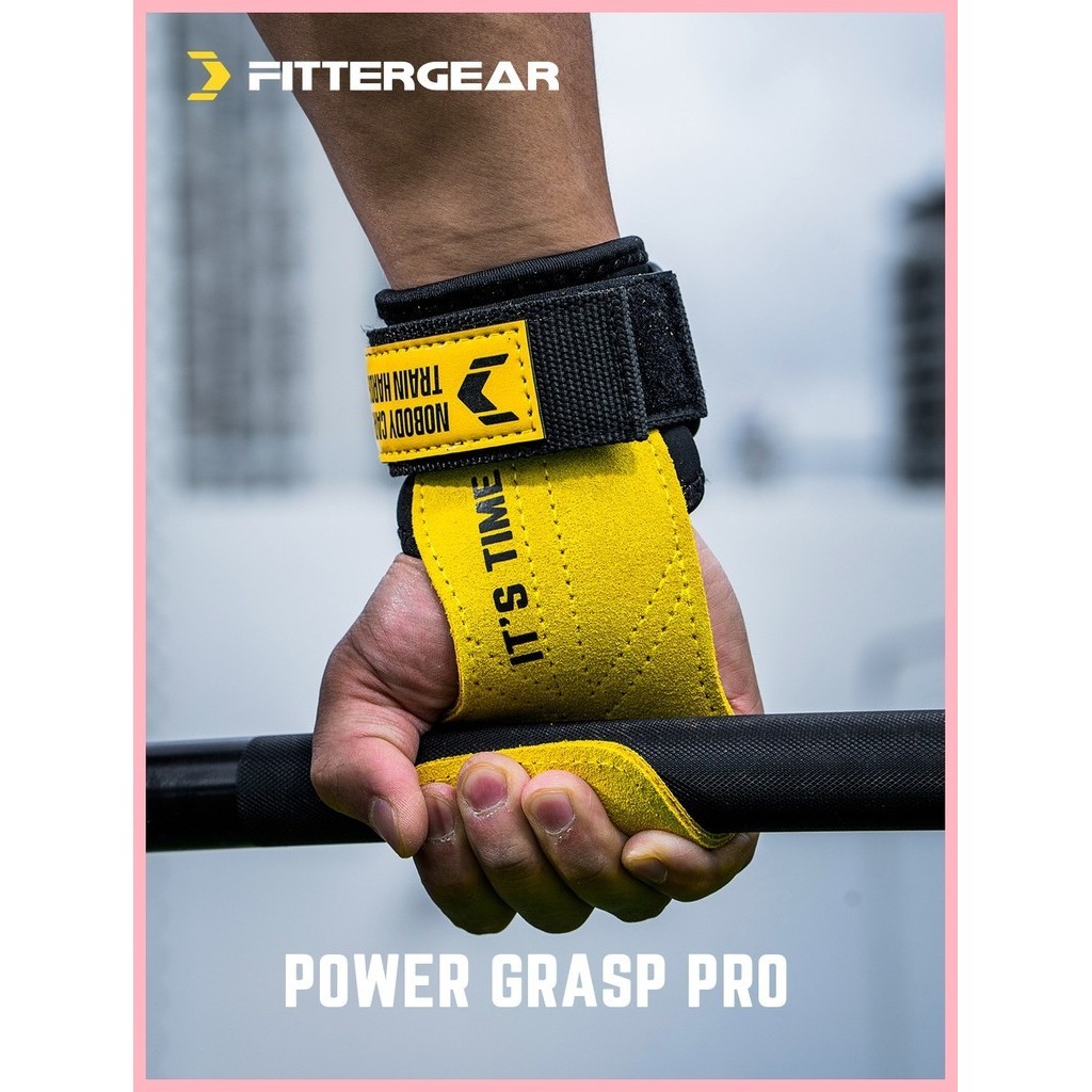 FitterGear健身助力帶硬拉引體向上男專業握力帶牛皮防滑護掌手套