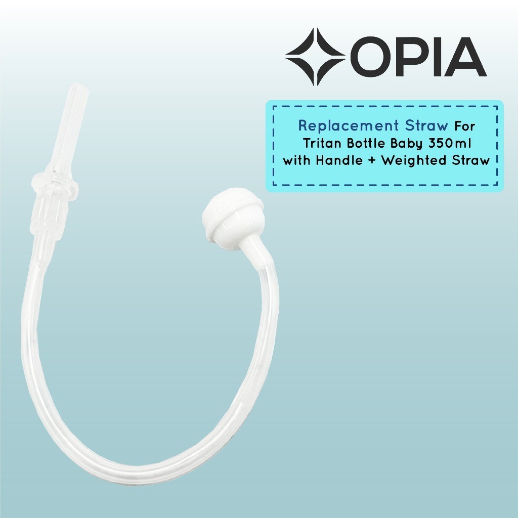 Opia OPIA Tritan 嬰兒奶瓶嬰兒矽膠吸管替換 350 毫升帶手柄加重吸管