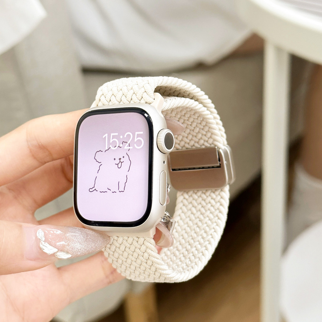 【最全色版升級不掉磁】編織磁吸錶帶 適用於Apple watch 錶帶 尼龍iwatch錶帶全系列 磁扣一體