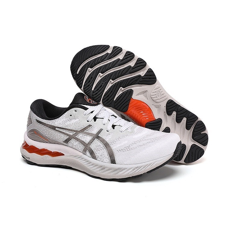 ASICS 亞瑟士專業跑步鞋 GEL-NIMBUS 23代緩震透氣跑鞋 黑灰 男運動鞋 40.5-45